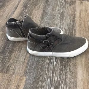 Gray slip on sneakers